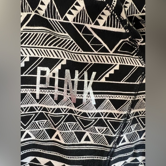 VS Victoria secret pink black‎ white Aztec zip up light sweatshirt L large - Picture 4 of 7